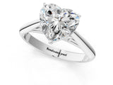 White gold Heart Cut Diamond Solitaire Engagement Ring with Cathedral Setting and Four-Prong Mount_303
