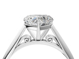 White gold Heart Cut Diamond Solitaire Engagement Ring with Cathedral Setting and Four-Prong Mount_306