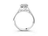White gold Heart Cut Diamond Solitaire Engagement Ring with Cathedral Setting and Four-Prong Mount_310