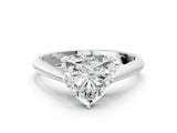White gold Heart Cut Diamond Solitaire Engagement Ring with Cathedral Setting and Four-Prong Mount_50