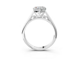 White gold Heart Cut Diamond Solitaire Engagement Ring with Cathedral Setting and Four-Prong Mount_53