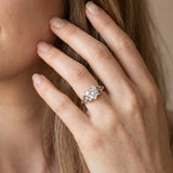 White gold Heart Cut Diamond Solitaire Engagement Ring with Celtic Knot Band and Four-Prong Setting_92