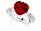 White gold Heart Cut Diamond Solitaire Engagement Ring with Pavé Band and Four-Prong Setting_1