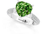 White gold Heart Cut Diamond Solitaire Engagement Ring with Pavé Band and Four-Prong Setting_1