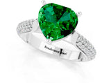 White gold Heart Cut Diamond Solitaire Engagement Ring with Pavé Band and Four-Prong Setting_1