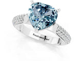 White gold Heart Cut Diamond Solitaire Engagement Ring with Pavé Band and Four-Prong Setting_1