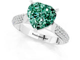 White gold Heart Cut Diamond Solitaire Engagement Ring with Pavé Band and Four-Prong Setting_1