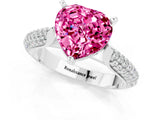 White gold Heart Cut Diamond Solitaire Engagement Ring with Pavé Band and Four-Prong Setting_1