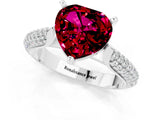White gold Heart Cut Diamond Solitaire Engagement Ring with Pavé Band and Four-Prong Setting_1