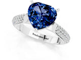 White gold Heart Cut Diamond Solitaire Engagement Ring with Pavé Band and Four-Prong Setting_1