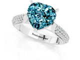 White gold Heart Cut Diamond Solitaire Engagement Ring with Pavé Band and Four-Prong Setting_1