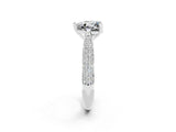 White gold Heart Cut Diamond Solitaire Engagement Ring with Pavé Band and Four-Prong Setting_2