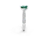 White gold Heart Cut Diamond Solitaire Engagement Ring with Pavé Band and Four-Prong Setting_2