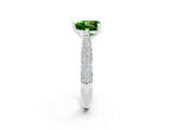 White gold Heart Cut Diamond Solitaire Engagement Ring with Pavé Band and Four-Prong Setting_2