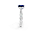 White gold Heart Cut Diamond Solitaire Engagement Ring with Pavé Band and Four-Prong Setting_2