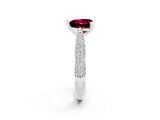 White gold Heart Cut Diamond Solitaire Engagement Ring with Pavé Band and Four-Prong Setting_2