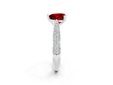 White gold Heart Cut Diamond Solitaire Engagement Ring with Pavé Band and Four-Prong Setting_2