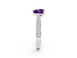 White gold Heart Cut Diamond Solitaire Engagement Ring with Pavé Band and Four-Prong Setting_2
