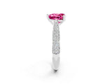 White gold Heart Cut Diamond Solitaire Engagement Ring with Pavé Band and Four-Prong Setting_2