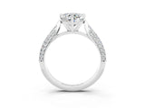 White gold Heart Cut Diamond Solitaire Engagement Ring with Pavé Band and Four-Prong Setting_3