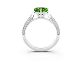 White gold Heart Cut Diamond Solitaire Engagement Ring with Pavé Band and Four-Prong Setting_3