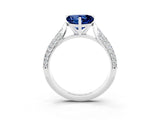 White gold Heart Cut Diamond Solitaire Engagement Ring with Pavé Band and Four-Prong Setting_3