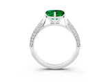 White gold Heart Cut Diamond Solitaire Engagement Ring with Pavé Band and Four-Prong Setting_3