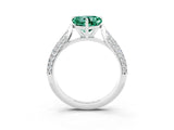 White gold Heart Cut Diamond Solitaire Engagement Ring with Pavé Band and Four-Prong Setting_3