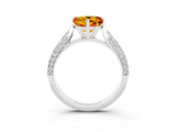 White gold Heart Cut Diamond Solitaire Engagement Ring with Pavé Band and Four-Prong Setting_3