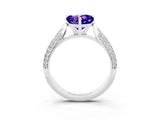 White gold Heart Cut Diamond Solitaire Engagement Ring with Pavé Band and Four-Prong Setting_3