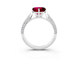 White gold Heart Cut Diamond Solitaire Engagement Ring with Pavé Band and Four-Prong Setting_3