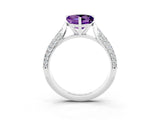 White gold Heart Cut Diamond Solitaire Engagement Ring with Pavé Band and Four-Prong Setting_3