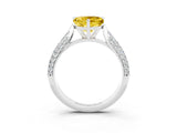 White gold Heart Cut Diamond Solitaire Engagement Ring with Pavé Band and Four-Prong Setting_3
