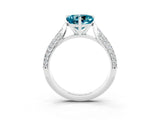 White gold Heart Cut Diamond Solitaire Engagement Ring with Pavé Band and Four-Prong Setting_3