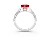 White gold Heart Cut Diamond Solitaire Engagement Ring with Pavé Band and Four-Prong Setting_3