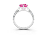 White gold Heart Cut Diamond Solitaire Engagement Ring with Pavé Band and Four-Prong Setting_3