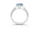 White gold Heart Cut Diamond Solitaire Engagement Ring with Pavé Band and Four-Prong Setting_3