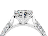 White gold Heart Cut Diamond Solitaire Engagement Ring with Pavé Band and Four-Prong Setting_4