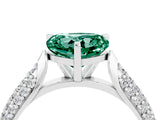 White gold Heart Cut Diamond Solitaire Engagement Ring with Pavé Band and Four-Prong Setting_4