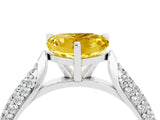 White gold Heart Cut Diamond Solitaire Engagement Ring with Pavé Band and Four-Prong Setting_4