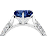 White gold Heart Cut Diamond Solitaire Engagement Ring with Pavé Band and Four-Prong Setting_4