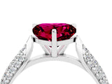 White gold Heart Cut Diamond Solitaire Engagement Ring with Pavé Band and Four-Prong Setting_4