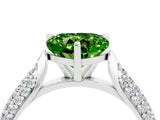White gold Heart Cut Diamond Solitaire Engagement Ring with Pavé Band and Four-Prong Setting_4