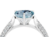 White gold Heart Cut Diamond Solitaire Engagement Ring with Pavé Band and Four-Prong Setting_4