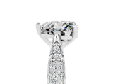 White gold Heart Cut Diamond Solitaire Engagement Ring with Pavé Band and Four-Prong Setting_5