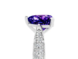 White gold Heart Cut Diamond Solitaire Engagement Ring with Pavé Band and Four-Prong Setting_5