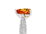 White gold Heart Cut Diamond Solitaire Engagement Ring with Pavé Band and Four-Prong Setting_5