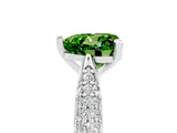 White gold Heart Cut Diamond Solitaire Engagement Ring with Pavé Band and Four-Prong Setting_5