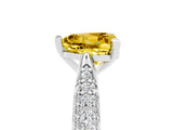 White gold Heart Cut Diamond Solitaire Engagement Ring with Pavé Band and Four-Prong Setting_5