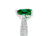 White gold Heart Cut Diamond Solitaire Engagement Ring with Pavé Band and Four-Prong Setting_5